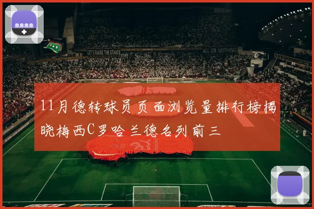 11月德转球员页面浏览量排行榜揭晓梅西C罗哈兰德名列前三